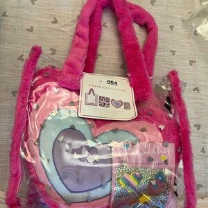 Kids Pink and Blue Heart Sleepover Set